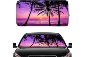 Gven Windshield Sun Shade, Car Front Window Shades Cute Sunshade Windshield Cover Sun Visor Shield Block Automotive Interior Protector Blocks UV Rays for Car Pickup Truck SUV Accessories for Men Women