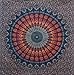 Marubhumi Hippie Mandala Bohemian Psychedelic Intricate Floral Design Indian Cotton Bedspread Picnic Bedsheet Wall Art Hippie Tapestry, 85 x 90 Inches