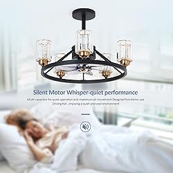 KINGTORO Chandelier Fan,Chandelier Ceiling Fans