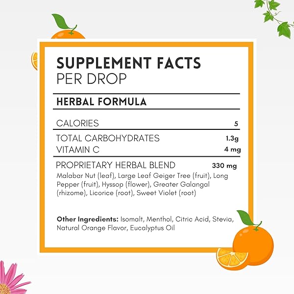 HERBION NATURALS COUGH DROPS, SUGAR-FREE WITH STEVIA, DIETARY SUPPLEMENT, SOOTHES COUGH, FOR ADULTS & CHILDREN OVER 6 YEARS,18 COUNT (PACK OF 1), ORANGE