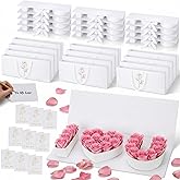 Tosstuki 10 Set Valentine's Day Empty I Love U Flower Box Cardboard Letter Shaped Fillable I Heart U Gift Box for Valentine's Mother's Day Wedding Rose Bouquet(White)