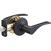 Amazon Basics Victorian Easy Installation Passage Door Lever, Matte Black, 1-Pack