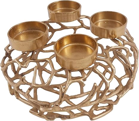 Cb Home Style Advent Wreath Candle Holder Aluminium Gold Metal Diameter 35 Cm Christmas Amazon De Kuche Haushalt
