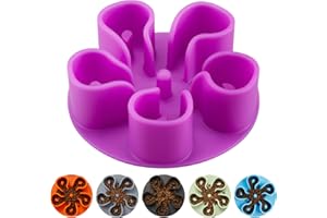 Slow Feeder Dog Bowls Insert, Bestalk Soft Silicone Slow Eating Dog Bowl Insert with Suction Cups for Small, Medium and Large Dogs(Purple L)