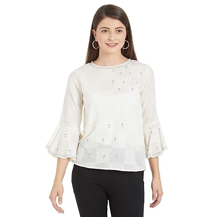Soie Women's Bell Sleeve Top: Amazon.in: Clothing & Accessories