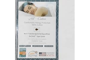 National Allergy Premium 100% Cotton Duvet Comforter Protector - Jumbo King Size - 110" x 96" - White - Breathable 300 Thread Count Hypoallergenic Cover - Zippered Encasement - Bedding Linen