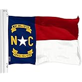 G128 North Carolina State Flag | 3x5 Ft | LiteWeave Pro Series Printed 150D Polyester | Indoor/Outdoor, Vibrant Colors, Brass Grommets, Thicker and More Durable Than 100D 75D Polyester