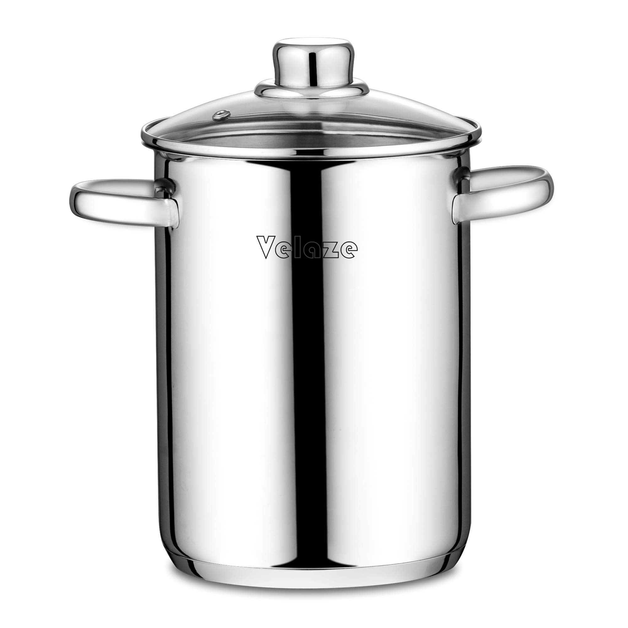 Velaze Asparagus Pot Stainless Steel Classic 4 L Vegetable Asparagus Steamer Pot with Basket and Lid Pasta Stovetop Steamer Cooker