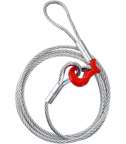 5/8" X 10FT Steel Wire Rope Choker Sling With Thimble Eyes - 3.9 Ton Vertical WLL, Heavy Duty Rigging Sling (Pack Of 2) For Industrial Lifting & Towing