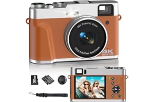 ZHEOZEIG 4K Digital Cameras for Photography - 48MP Autofocus Point and Shoot Digital Cameras with 32GB SD Card | Anti-Shake Vlogging Camera 16X Zoom Small Digital Camera for Beginner