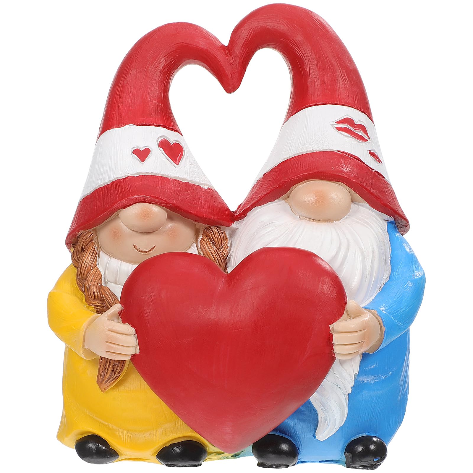 Love Gnome Couple Figurine Garden Home Couple Ornaments Wedding Decor Resin Dwarf Statue Gnome Spring Statue Decorations Lawn Valentine'S Day Anniversary Wedding Decoration