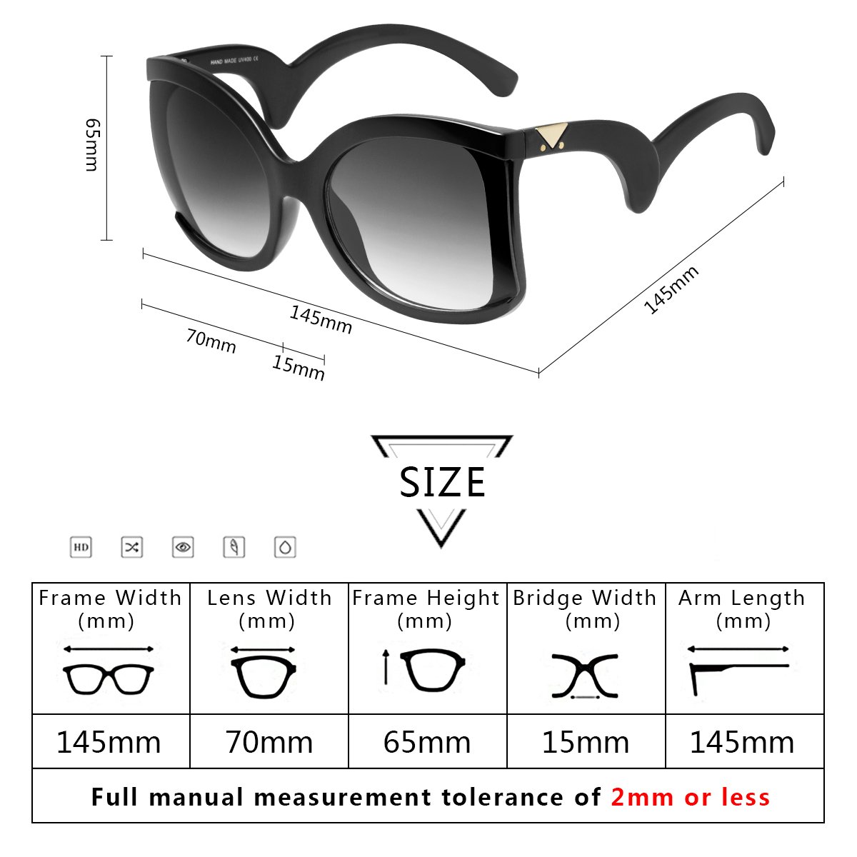 RAYSUN Sunglasses for Women Oversized Square Sunglasses Multi Tinted Frame Fashion Modern Shades 100% UV Protection Eyewear