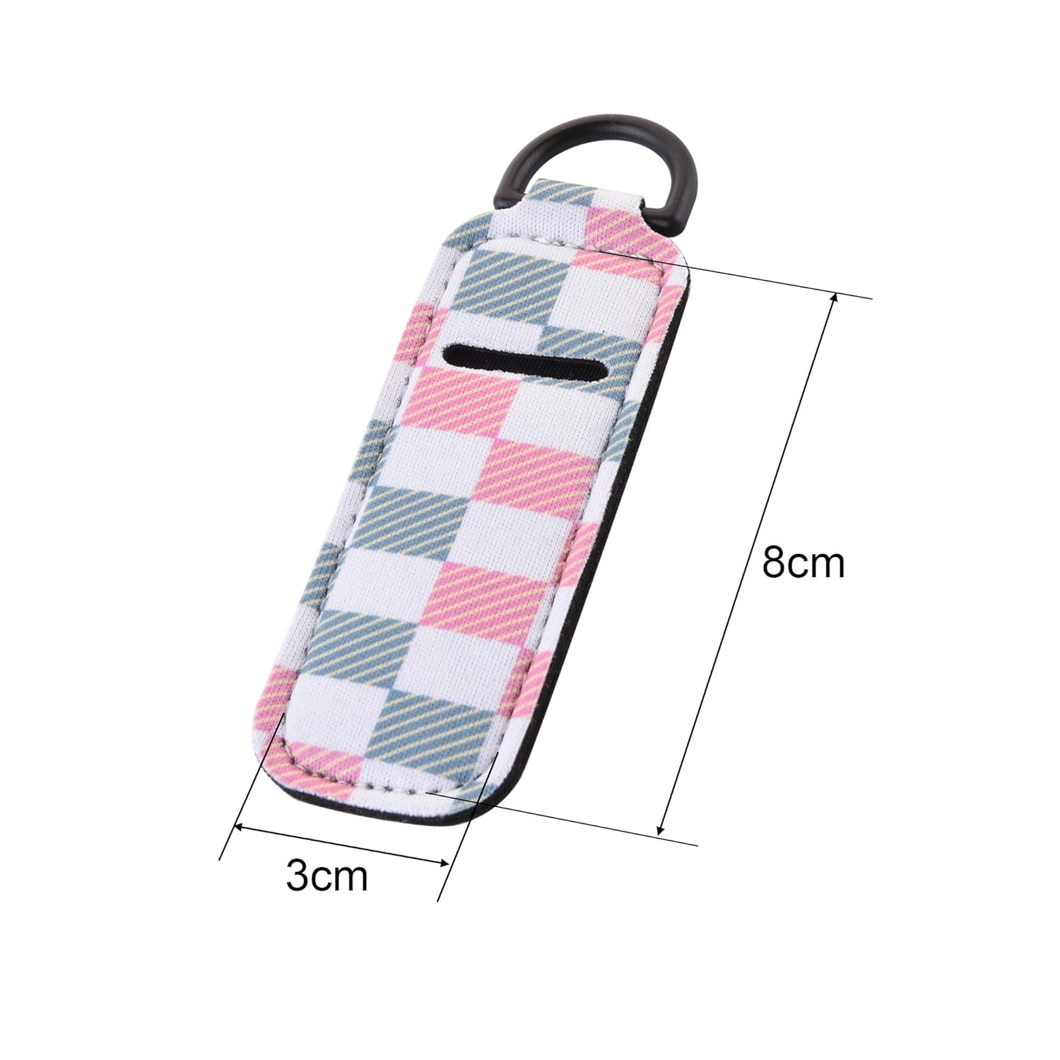 Bluecell 5pcs Chapstick Sleeve Lip Balm Holder Lipstick Holder Travel Accessories with Plastic D-ring (Geometry Pattern(5pcs)) : Beauty