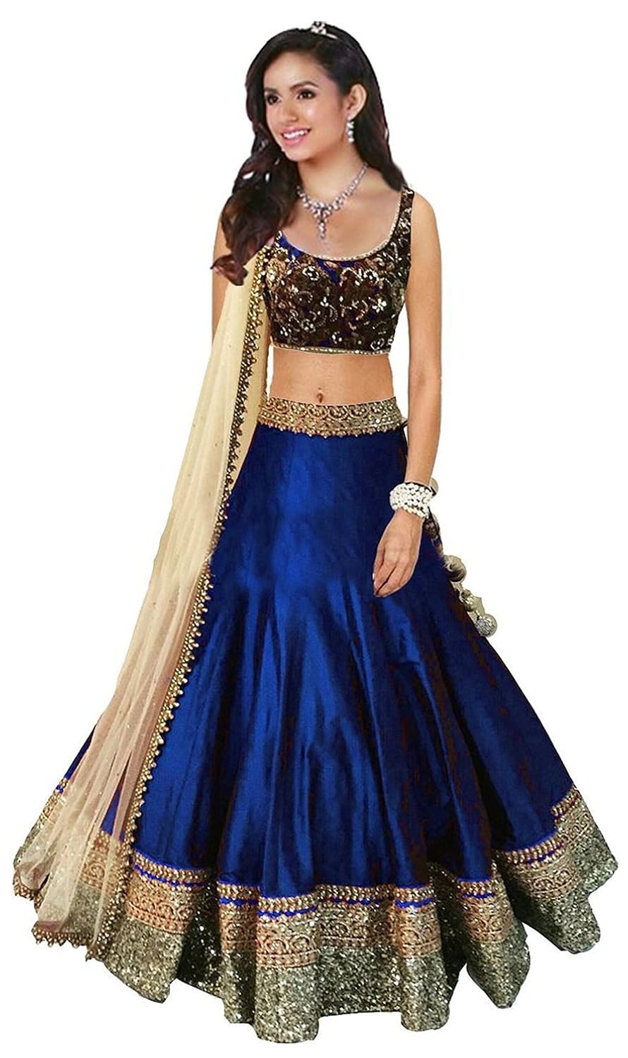 dreamset women's silk lehanga choli(mdl35 multicoloured free size)