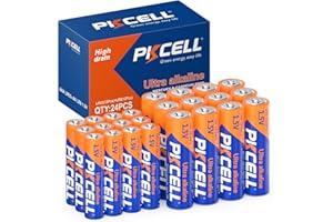PKCELL AA and AAA Batteries Combo Pack 24 Count - 12 Double AA Batteries and 12 Triple AAA Batteries, 1.5V High-Performance Alkaline Batteries Value Pack, 10-Year Shelf Life