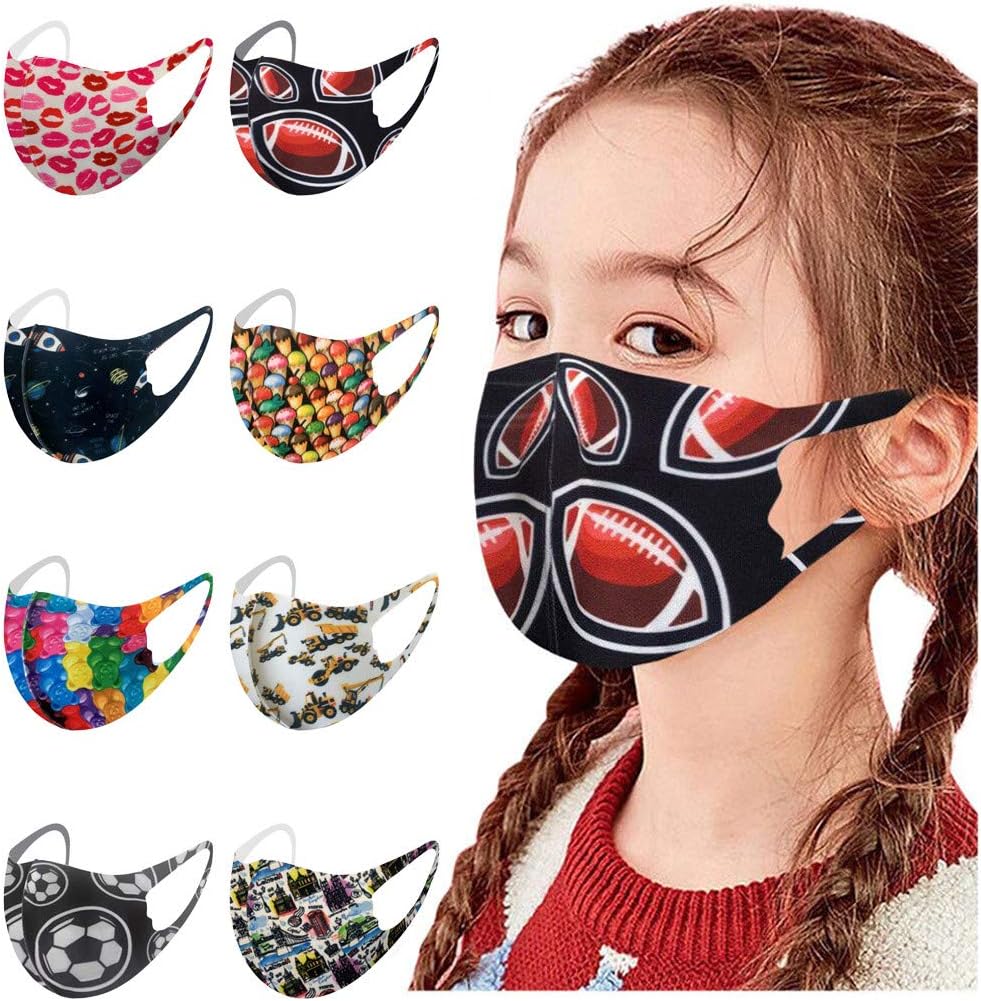 8pcs Cute Face_Masks for Kids, Face_Mask with Elastic Ear