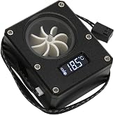 PC Water Cooling Meter, 12V 3pin G1/4 Thread Acrylic Rustproof Computer Meter Indicator for PC Computer Water Cooling System(Black)