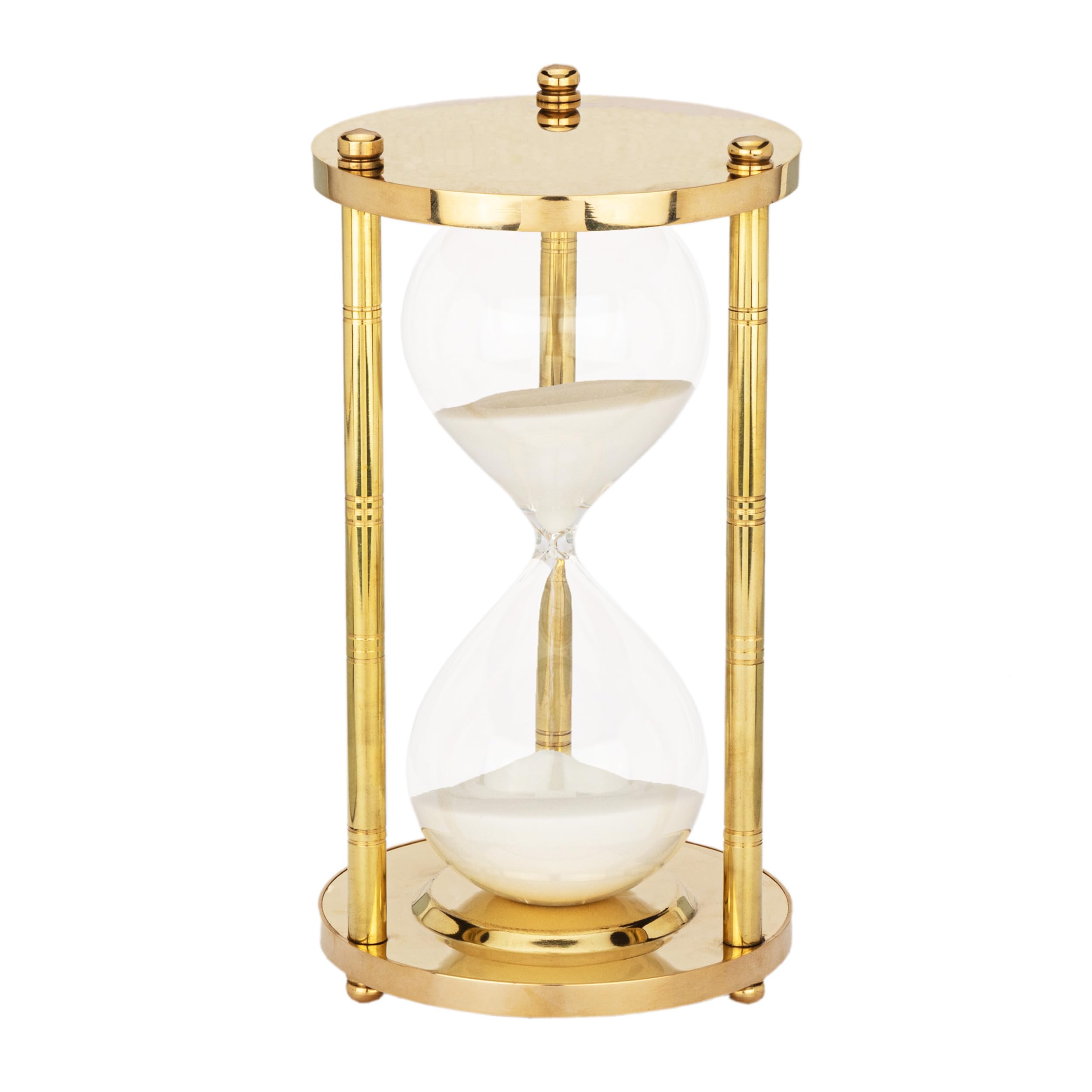 NKlaus Nautical Hourglass 3 Columns Brass 60 Minutes 22 x 12 cm Hourglass Maritime Decoration 14994
