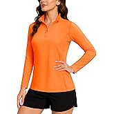TACVASEN Women's Quarter Zip Pullover Golf Shirts UPF 50+ Long Sleeve Sun Shirts UV Protection Workout Tops