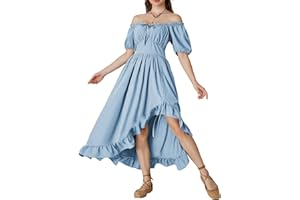 Scarlet Darkness Renaissance Dress Women Cottagecore Corset Dress Ruffle Maxi Dress with Pockets