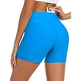 Tournesol Women's Swim Shorts High Waisted Bathing Suit Bottoms Seamless Swimsuit Boy Shorts with Pockets