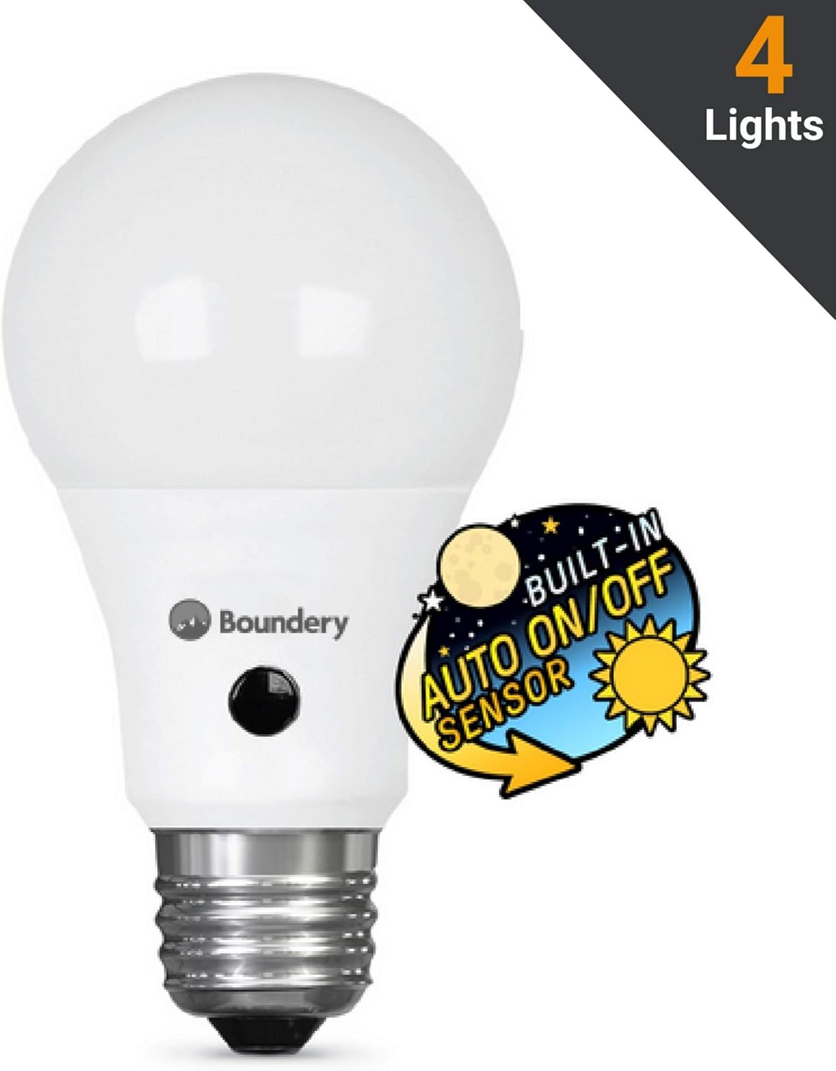 outdoor smart bulb on Indoor Outdoor Yard Porch Patio Garage Garden 4 Pack Smart Lighting Lamp 7w E26 E27 Automatic On Off Boundery Dusk 2 Dawn L E D Bulb