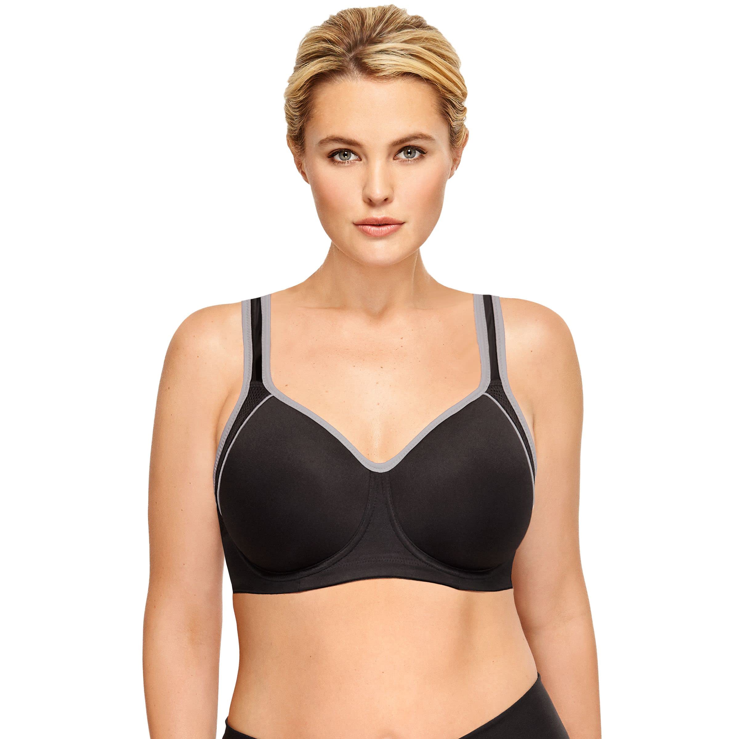 Wacoal Women’s Sport Contour Convertible Underwire Bra, Black/Lilac Gray, 34C