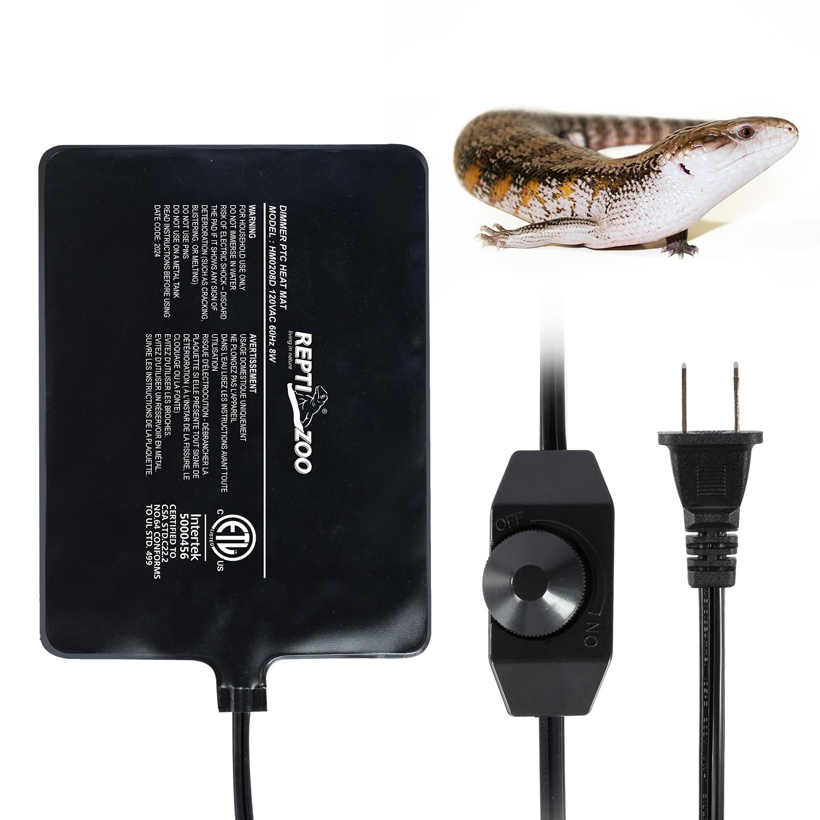 Photo 1 of REPTI ZOO 6" X 8" Reptile Heat Pad Fast Heating Pad with Adjust Knob 8W Reptile Heat Mat for Turtles/Hermit Crabs/Bearded Dragons/Leopard Geckos/Snakes/Lizards, and Seed Germination