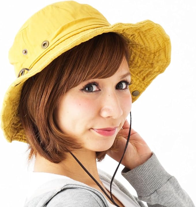 Amazon 帽子 春夏 レディース サファリハット Red ｓｋ４１０２ アウトドアファッション ｕｖ対策 紐付きで風が強い日でも安心 ハット 通販