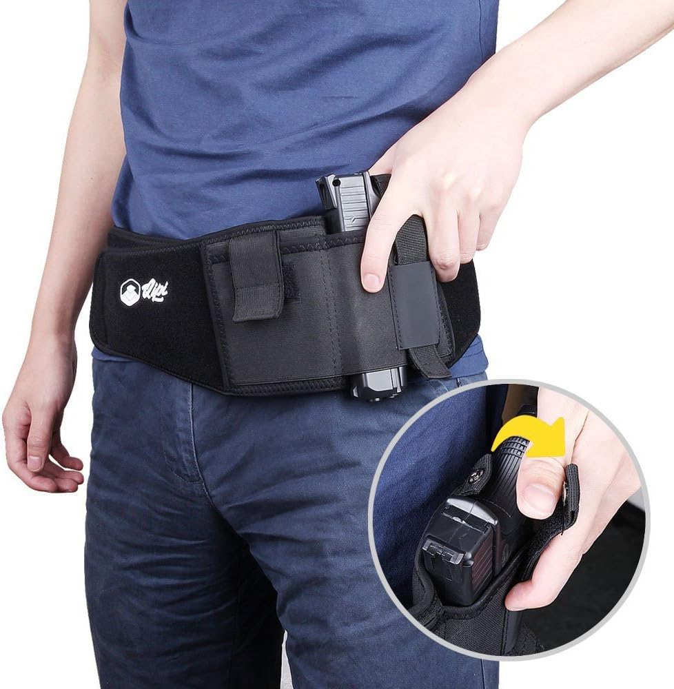 Qipi Concealed Carry Belly Band Holster with Quickdraw Thumb Break