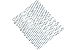 uxcell M6 Hanger Bolts Length 3-1/8"(79mm) Double Headed Bolts Self-Tapping Screw 6mm Wood Joint Furniture Legs 12pcs