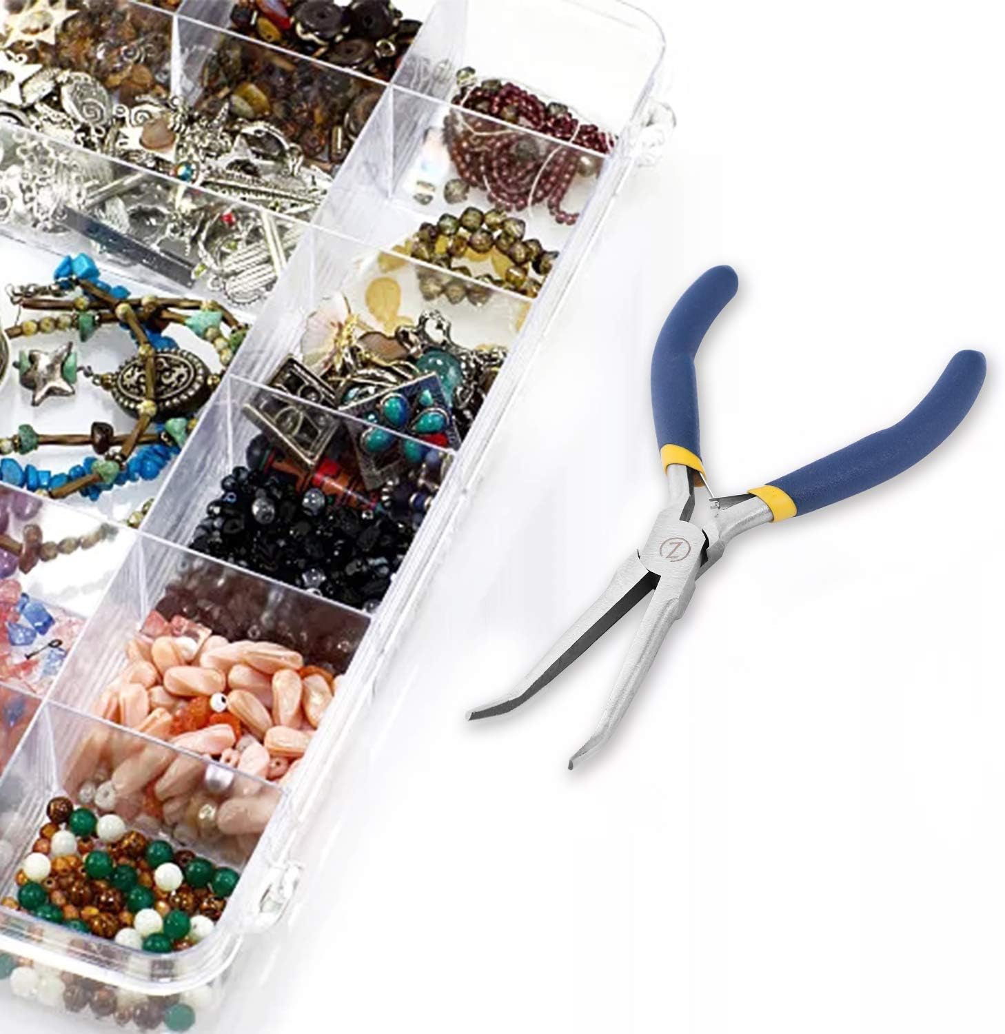 6" Mini Needle Nose Pliers with Comfort Grip Handles, 2 Pliers Set for Handmade Craft - - 