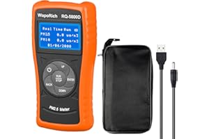 WAPORICH Indoor Air Quality Monitor,RQ-5800D Portable PM2.5 PM10 Particle Counter Range from 0~999.9 μg/m3 Air Quality Tester for Confined Space