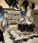 Isndare Black Silver Confetti Balloons 12in 35 Pcs Latex Helium Party Set view 6