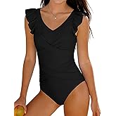 WIQI Girls Swimsuit Ruffle Adjustable Straps One Piece Bathing Suit Criss Cross Teen Girls' Swimwear 9-16Y