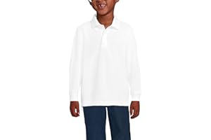 Lands' End School Uniform Kids Long Sleeve Mesh Polo Shirt