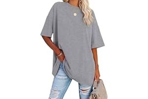 LUWITA Oversized T Shirts for Women Loose Fit Crewneck Short Sleeve Tops Summer Casual Blouse Y2K 2024 Basic Tees