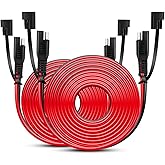 Nilight 2PCS 12FT SAE to SAE Extension Cable DC Extension Cord 16AWG 2 Pin Wire Harness with 12V-24V Quick Connect/Disconnect