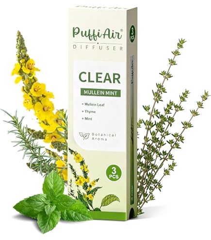 Amazon.com: Mullein Herbal Diffuser Pen – Smokeless with Mullein Thyme &  Mint – Flavored Air Freshener, 2 Sticks Vaporless : Home & Kitchen