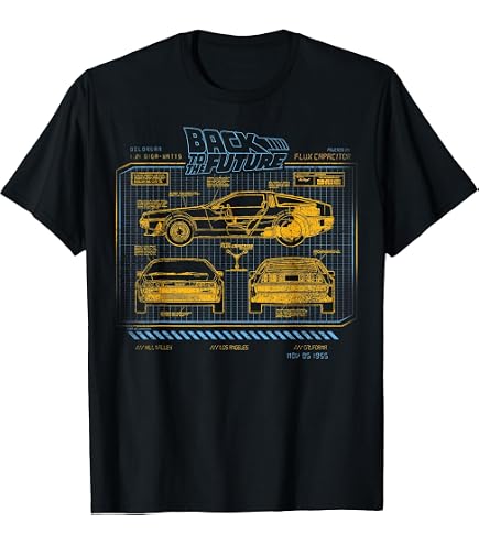 Amazon.com: Back To the Future Vintage DeLorean Graphic T-Shirt T
