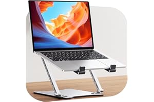 RIWUCT Ultra-Slim Portable Laptop Stand for Desk, Height Adjustable & Dual-Bar Support Laptop Riser Holder, Ventilated Comput