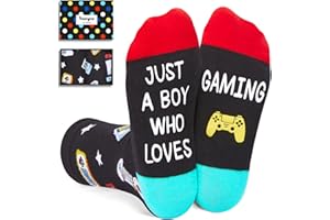 HAPPYPOP Gamer Gifts for Teens Boys - Sports and Gaming Socks for Kids Aged 4-18, Fun Gifts