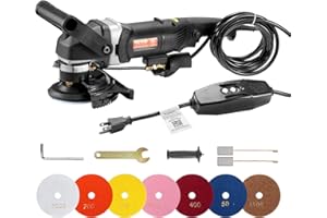 VEVOR Wet Polisher 800W, 4" Concrete Grinder with 6 Variable Speed and 7 Polishing Kits, Wet Grinder Machine for Marble, Granite, Stone, Rock, Tile, Equipped with a GFCI Switch, (700-3000 RPM)