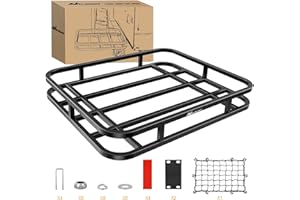 Nilight 32”×26”×4” RV Bumper Mounted Cargo Rack Carrier with Net Fits 4-inch or 4-1/2-inch Bumpers Heavy Duty Luggage Holder 