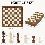 Sarr Klith 12-Inch Wooden Chess Set Folding Board with Magnetic Pieces view 4