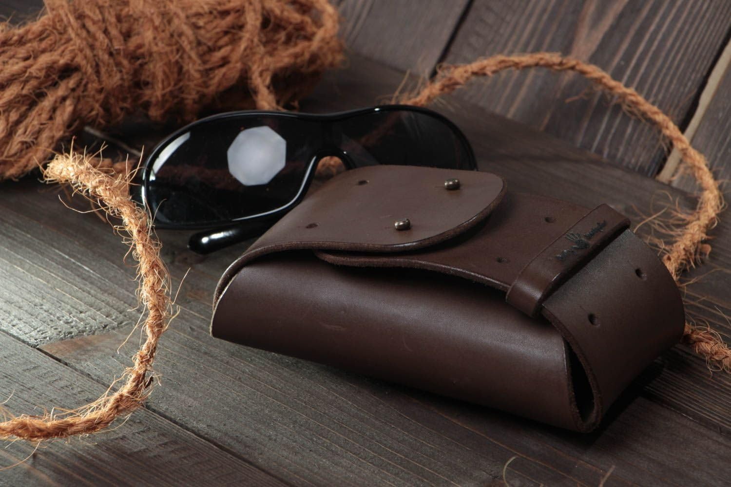 Estuche Para Lentes Artesanal De Cuero Natural Funda Para Gafas
