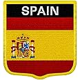 EmbTao Spain National Shield Flag Patch Embroidered Badge Biker Applique Iron On Sew On Emblem