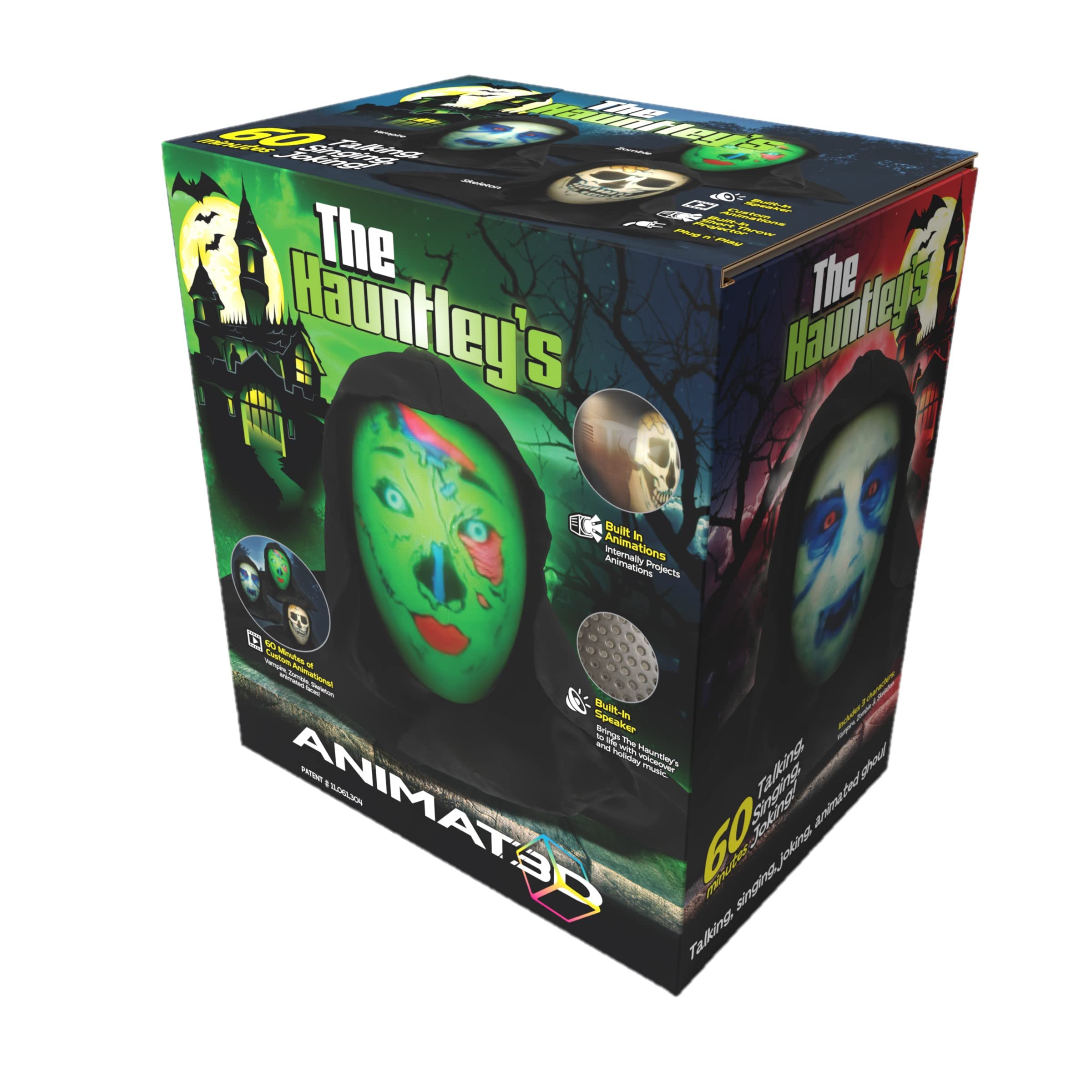 Photo 1 of ANIMAT3D Mindscope The Hauntley's Talking Animated Haunted Head with Built in Projector & Speaker Plug'n Play