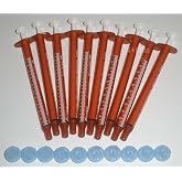 BAXA ExactaMed Oral Liquid Medication Syringe 1cc/1mL 10/PK Amber Medicine Dose Dispenser with Cap Exacta-Med Baxter Comar Latex Free