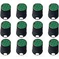 Natotela 12 Sets Durable PP Valve Boxes-Anti Slip 6 In Circular Sprinkler Valve Box, Plastic Round Irrigation Valve Box for Garden Yard Outdoor Lawn Grassland Ground Farm,Green&Black Water Meter Box
